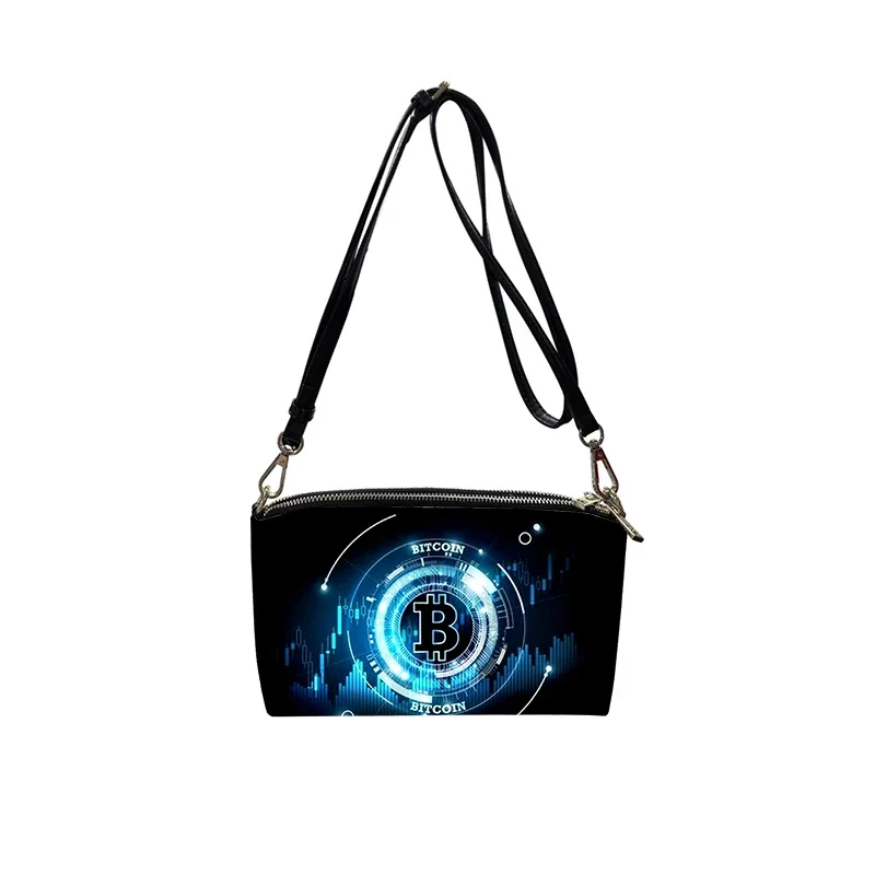 Bitcoin money currency PU Crossbody Bag 2023 New Women's Fashion Shoulder Bag Minimalist Small Square Bag for Women