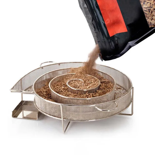 Rozsdamentes Acél Hideg Füstgenerátor Kerek Füstkosár Bbq Grillhez Vagy Dohányos Fa Por Dohányzás Lazacos Hús Égő Főző Szerszám - Image 2