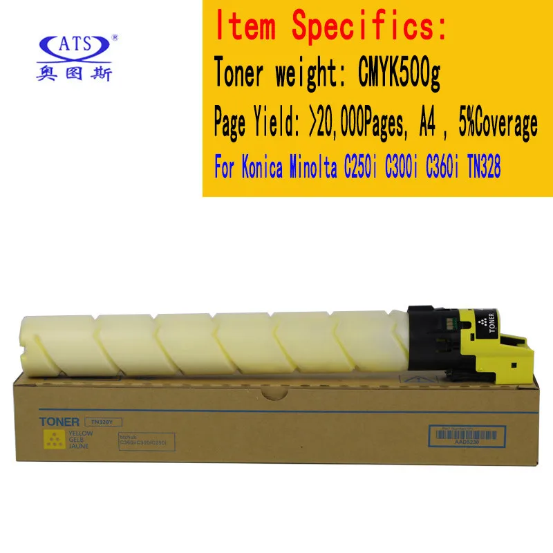 1 Pz Tn328 328 Tn-328 Cmy400G Bk500G Tn Cartuccia Di Toner Per Konica Minolta C250I C300I C360I Polvere Di Toner Compatibile