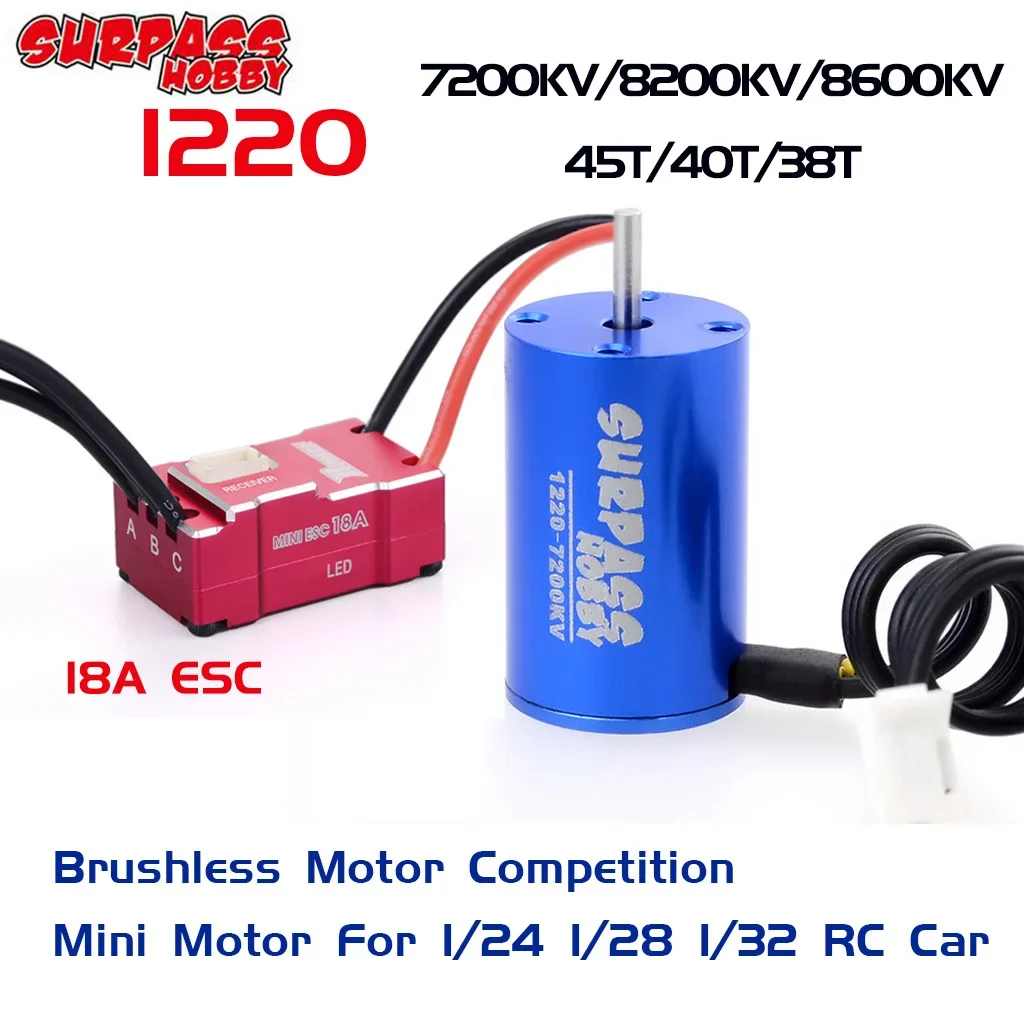 

Surpass Hobby 1220 Brushless Motor ESC Combo Waterproof for Kyosho MINI-Z Racer Buggy Monster 1/24 1/28 1/32 RC Car Boat