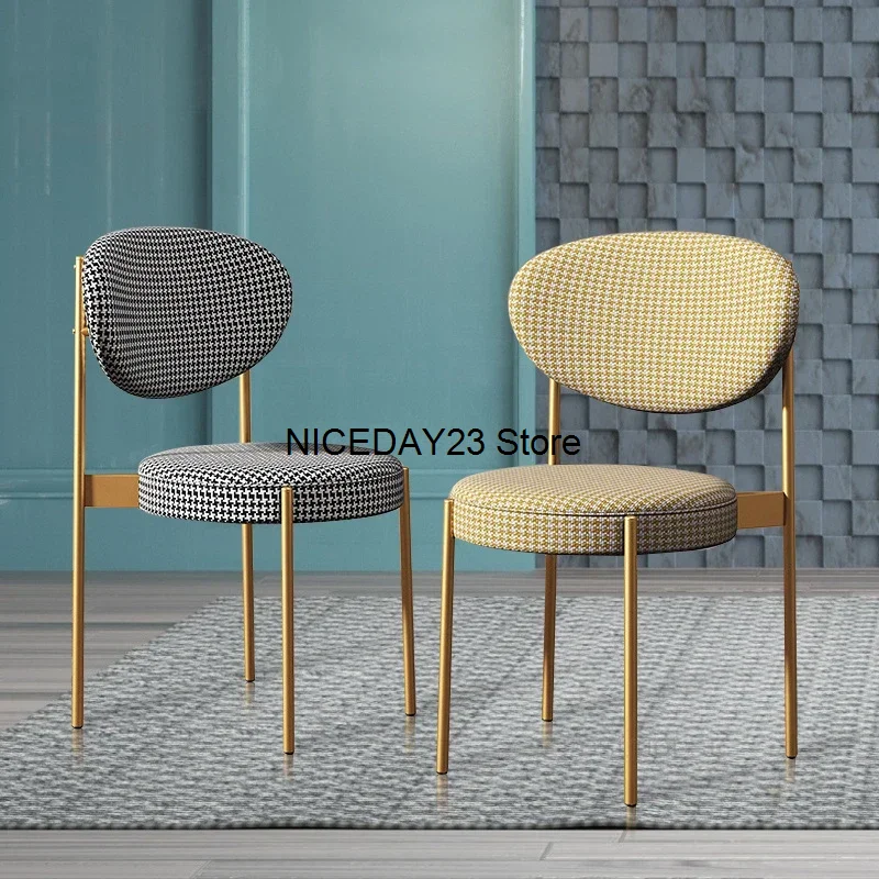 

Nordic Luxury Linen Dining Chairs Kitchen Modern Ergonomic Household Dining Restaurant Back Party Sillas Home Furniture WK