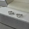 Korean Fashion Star Moon Hoop Earrings For Women Unique Asymmetric Zirconia Silver Color Ear Piercing Jewelry Gift Trend 2025 2