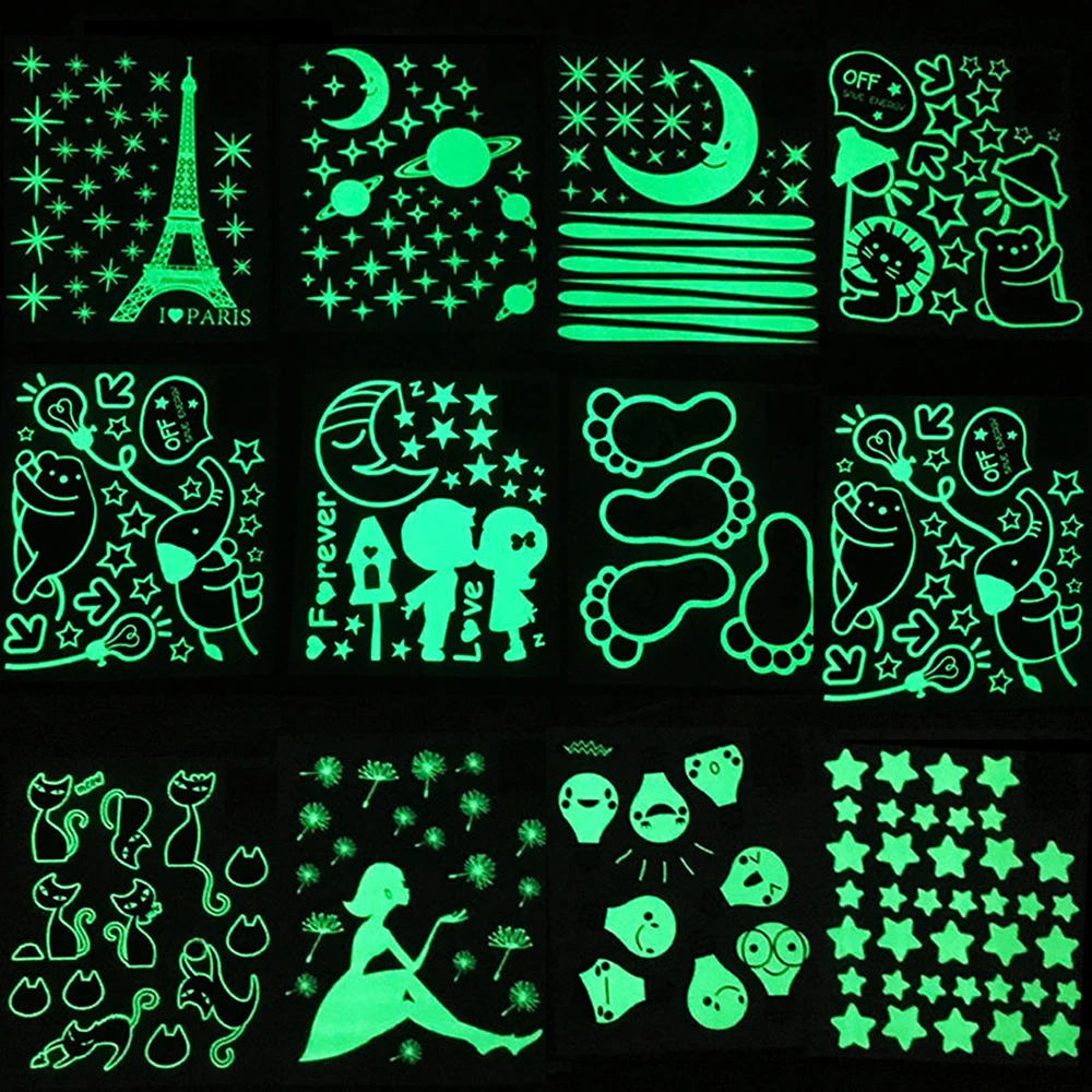 Luminous Wall Stickers for Kids Rooms Dots Stars Ceiling Wall Decals Glowing Stickers Decals Glow In The Dark Home Decor luminous wall stickers