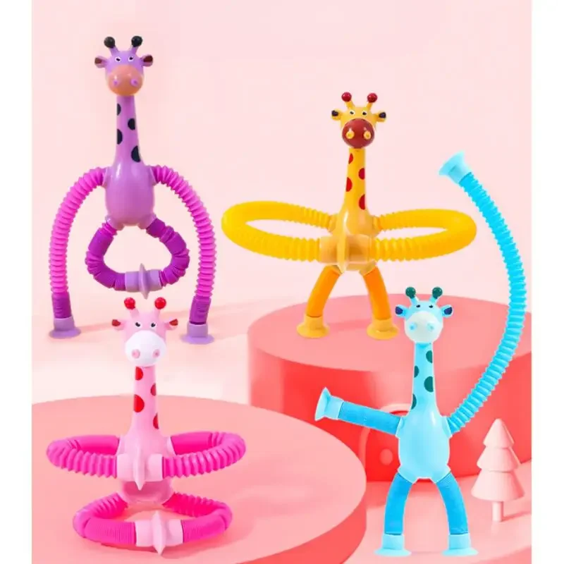 HOT Suction Cup Telescopic Tube Giraffe Variety Shape Stretch Tube Giraffe Educational Furniture for Display Home Decoration