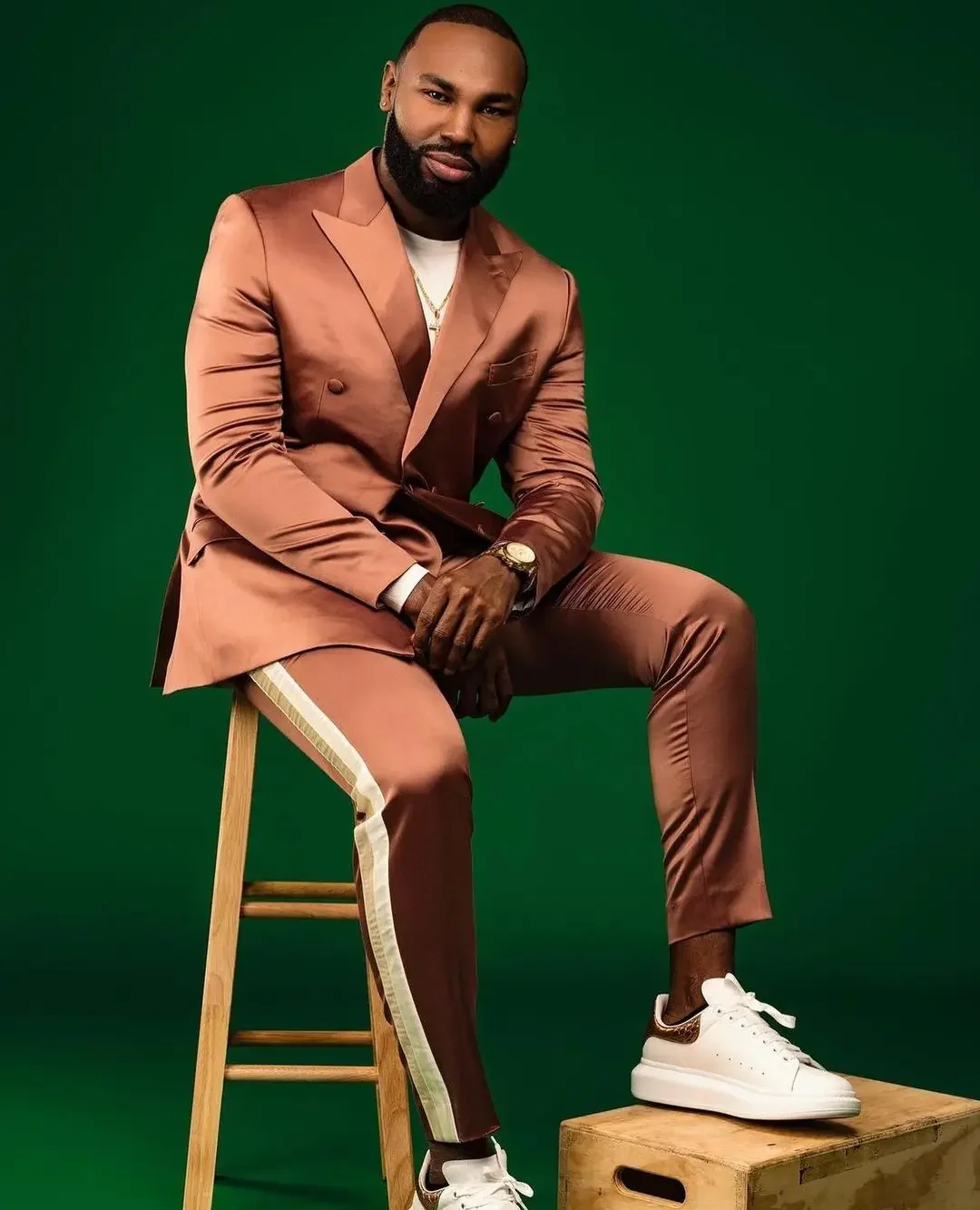 Satin Double Breasted Men Suits Prom Party Peak Lapel Slim Fit Blazer Hombre Stage Show High Quality Custom 2 Piece Jacket Pant