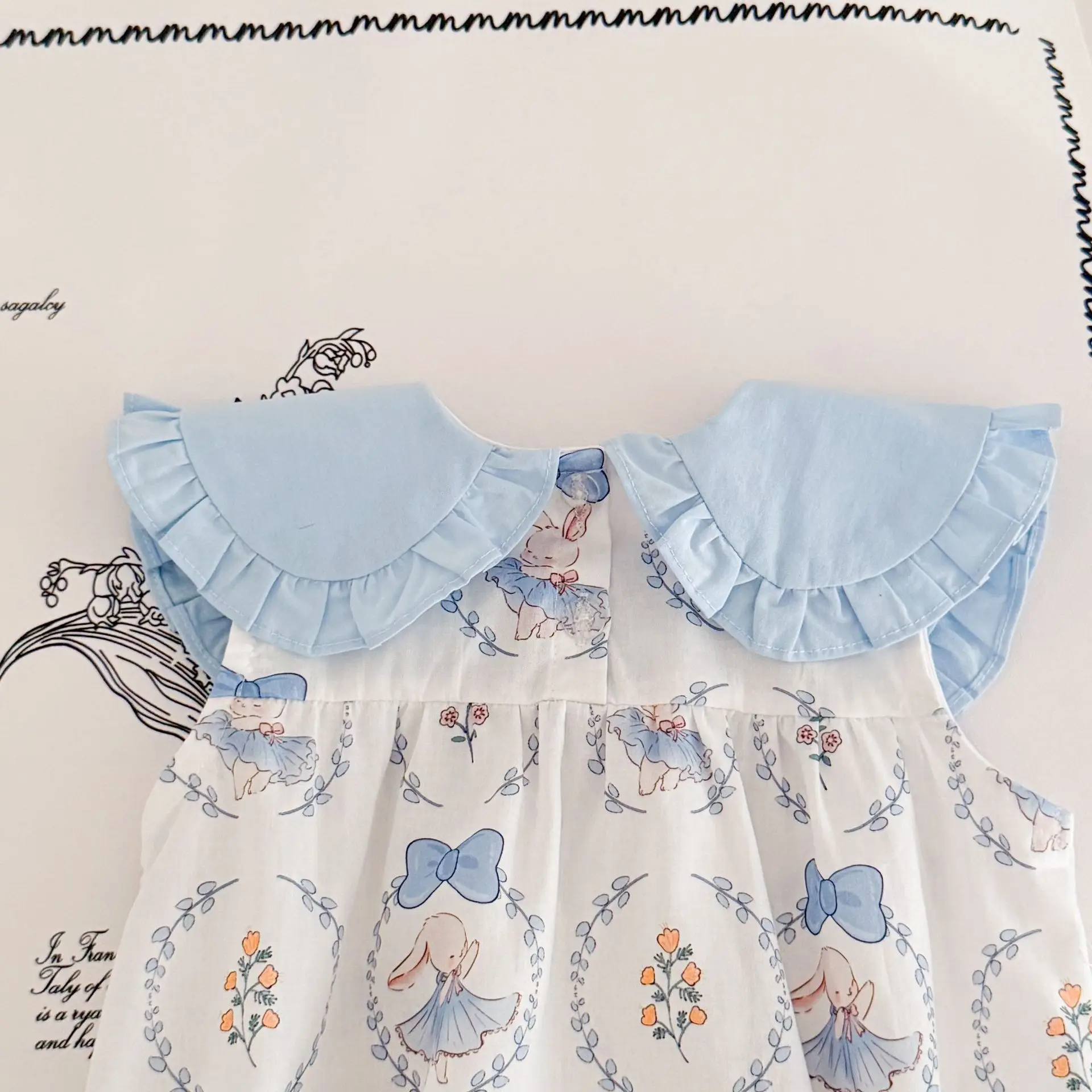 Cute Bunny Print Baby Girls One Piece Bodysuit