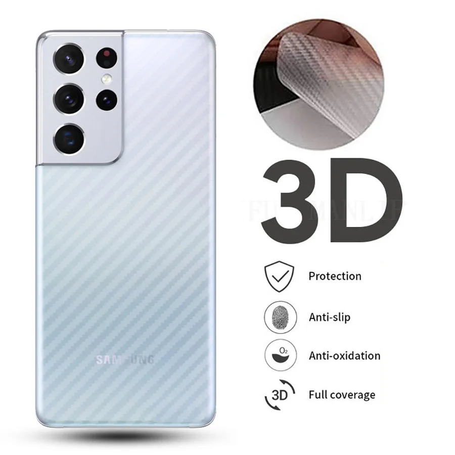 

5Pcs/lot 3D Carbon Fiber Screen Protector For Samsung Galaxy S23 S22 Note 20 S21 Ultra Note 10 S21 FE Back Cover Protective Film