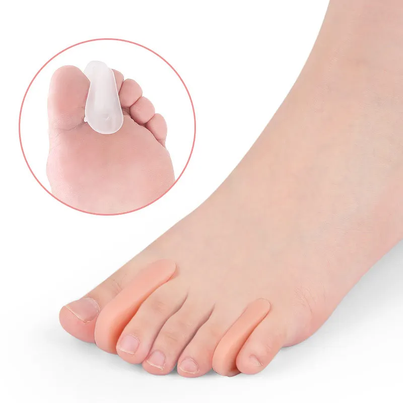 2Pcs=1Pair Silicone Foot Finger Toe Separator Adjuster Hallux Valgus Pedicure Corrector Feet Care Bunion Thumb Valgus Protector