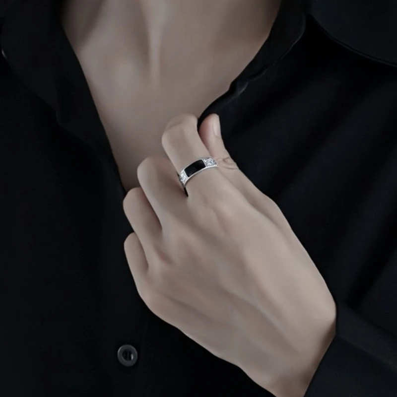 Finger ring Vintage Ethnic Minimalist Dragon Pattern Adjustable Men's Party Accessory Jewelry Gift