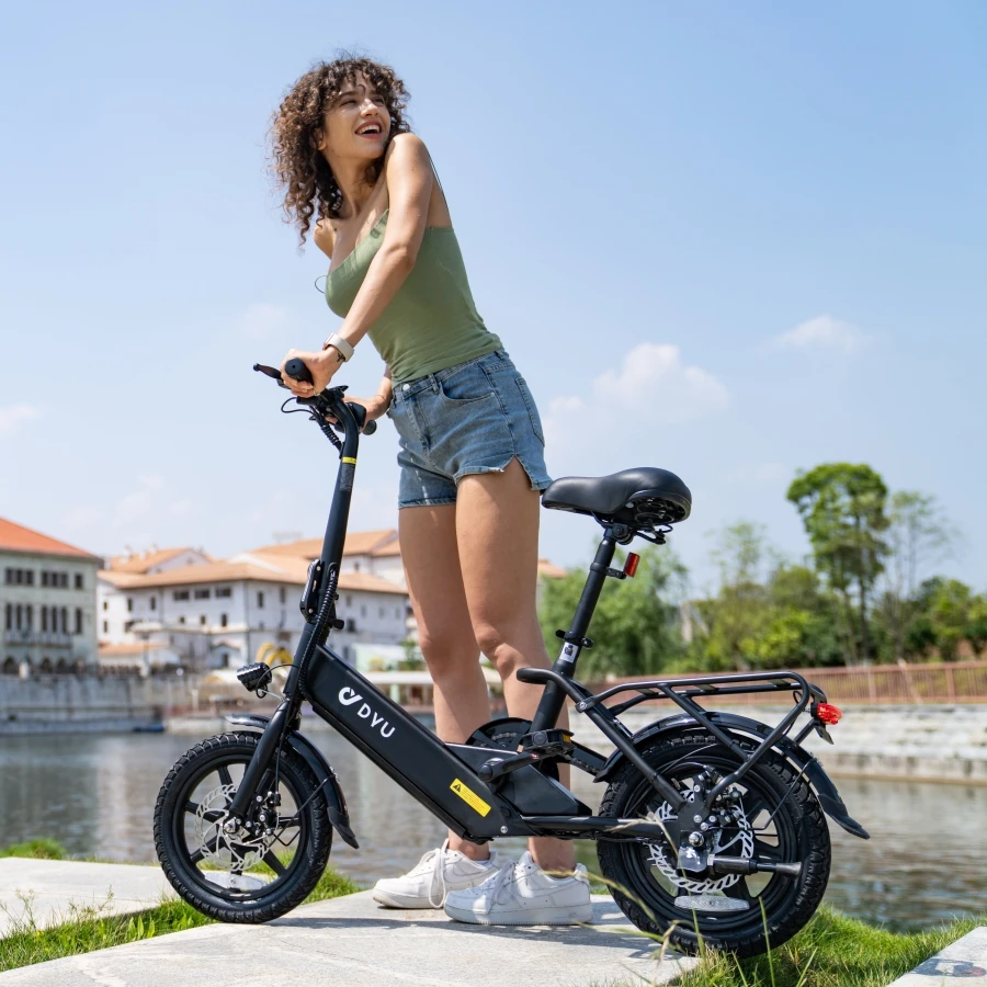 DYU C3 RTS Mini Electric Hybrid Folding Bike for Adults New Release with 36v Lithium Battery & down Tube Position