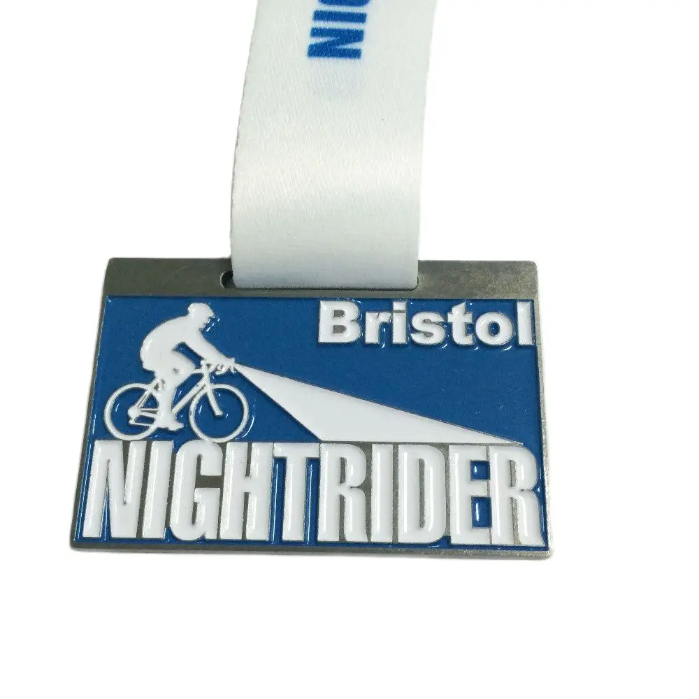 

customized triathlon sport medal engraved / embossed zinc die cast medals with cotton ribbon--50.8mm diameter-100pcs