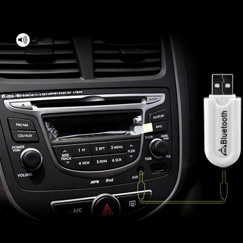 블루투스 5.0 리시버 3.5mm 스테레오 무선 오디오 어댑터, USB 동글 무선 ..