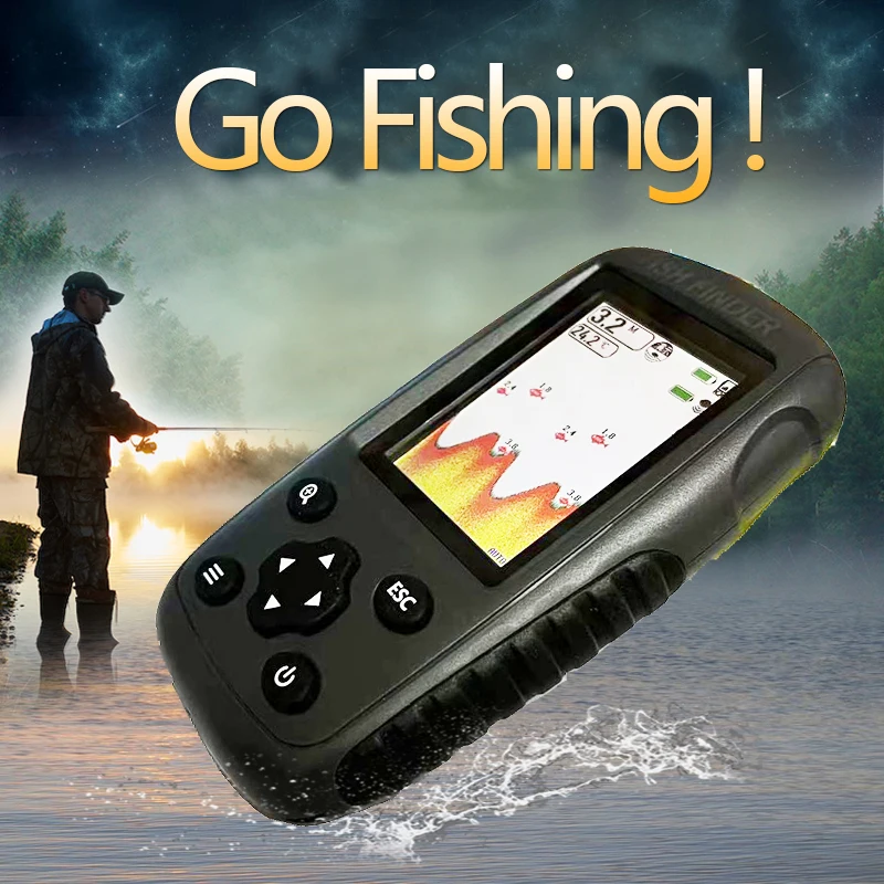 Détecteur poissons sans fil matriciel couleur capteur sondeur transducteur batterie rechargeable