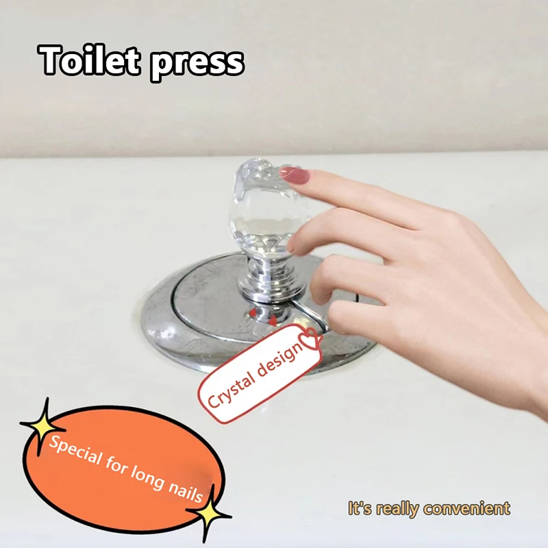 

Colorful Roses Originality Toilet Press Women Manicures Toilet Lid Cover Lifter Handle Water Tank Button Auxiliary Device
