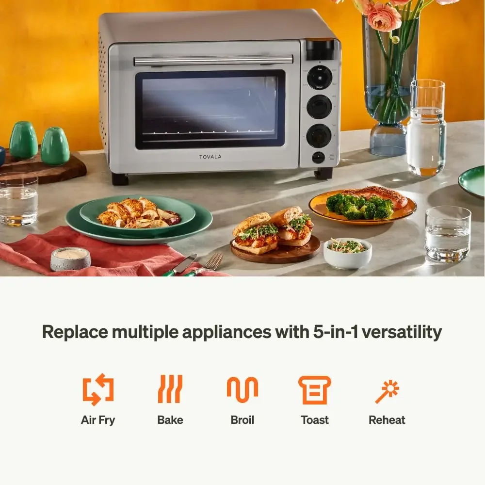 

Tovala Smart Oven, 5-in-1 Air Fryer Oven Combo - Air Fry, Toast, Bake, Broil, and Reheat - Smartphone Controlled Countertop Conv