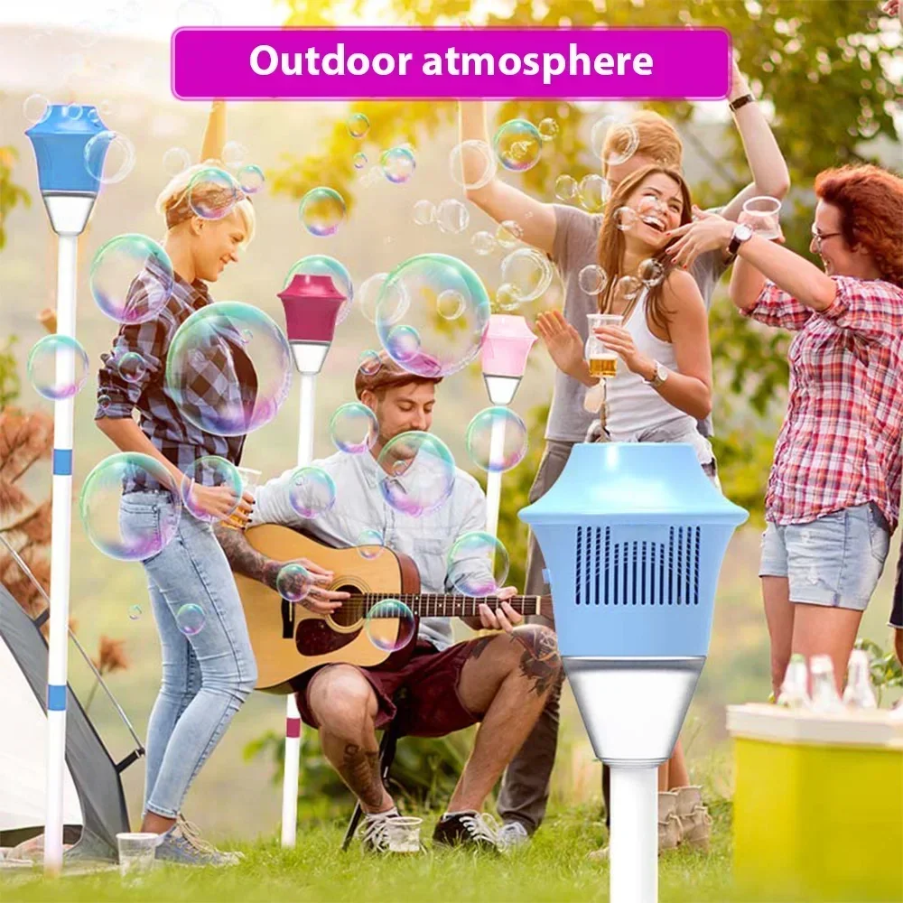 Stand Bubble Machine with Lights&music for Outdoor Soap Bubble Blower Suitable for Water Sport Wedding Party Decor Bubble