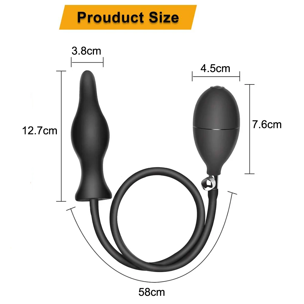 Inflatable Butt Plug Body-Safe Silicone Anal Balloon Pump With Quick Release Valve For Beginners Advanced Sex Toys