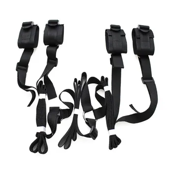 BDSM Sex Bondage Erotic Bed Restraint Strap Handcuff/Ankle Cuff Game Slave Open Leg Belt Binding Kit Sexual Toy Adult Restraints 4