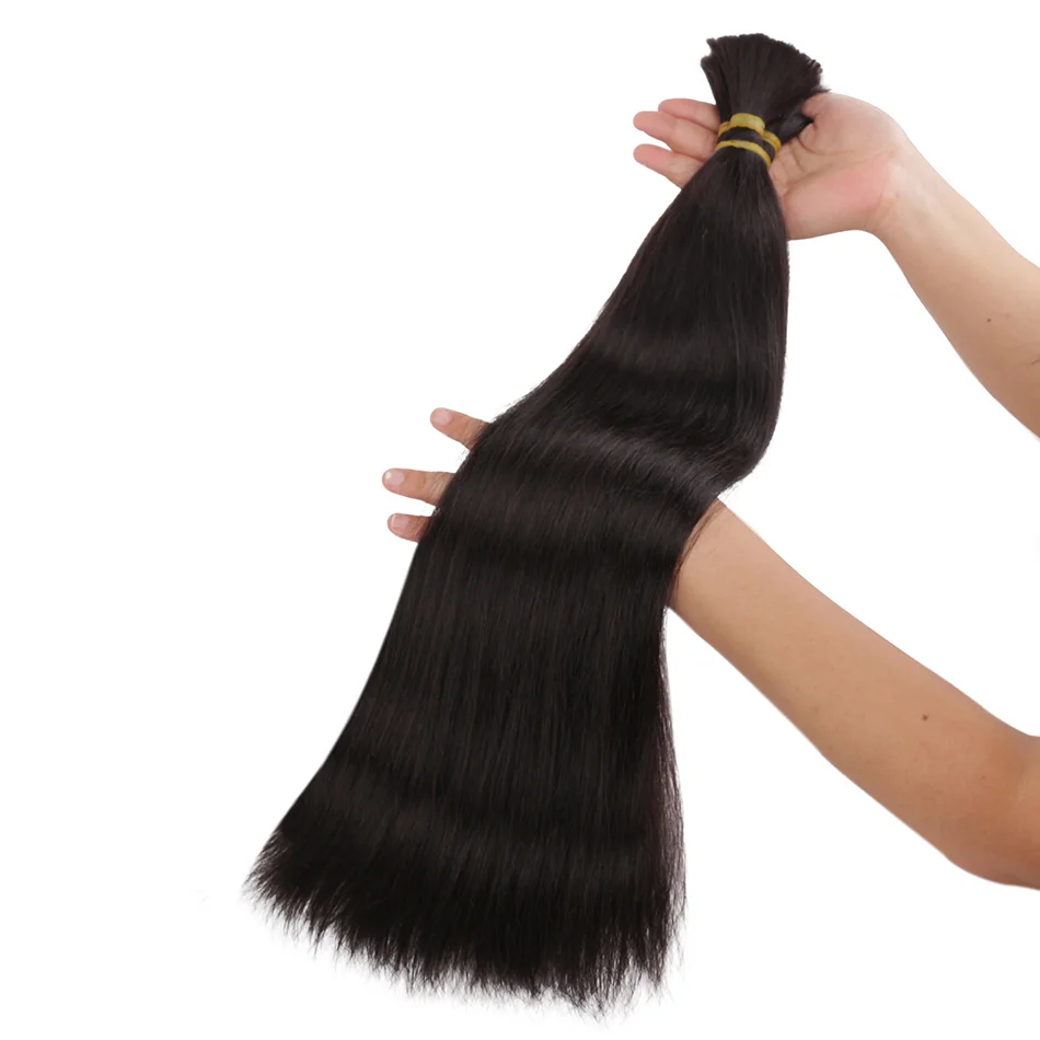 100% Real Human Hair Bulk Hair Machine Made Remy Straight Bulk 12-28nch 100g Natural Blonde Extension No Weft