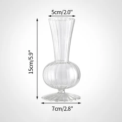 Elegant Transparent Glass Vase for Desktop Decor - Decorative Hydroponic Terrarium and Aromatherapy Bottle (A4 Bud Vase)