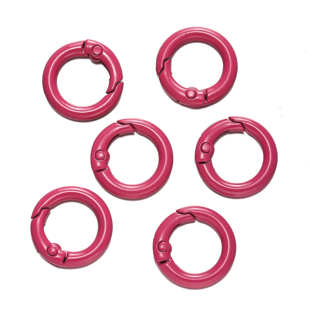 Colorful O Ring Spring Clasp Carabiner Keychain Clips - Pack of 5