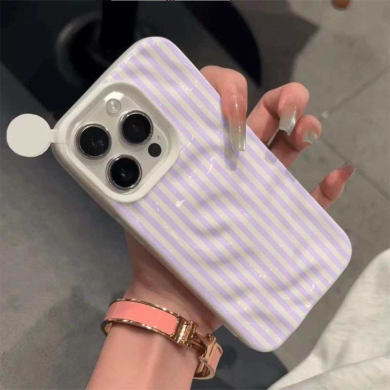 รูปสินค้า เคส iPhone ลายทางเหลือง แฟชั่นกันกระแทก ฝาหลังใส
