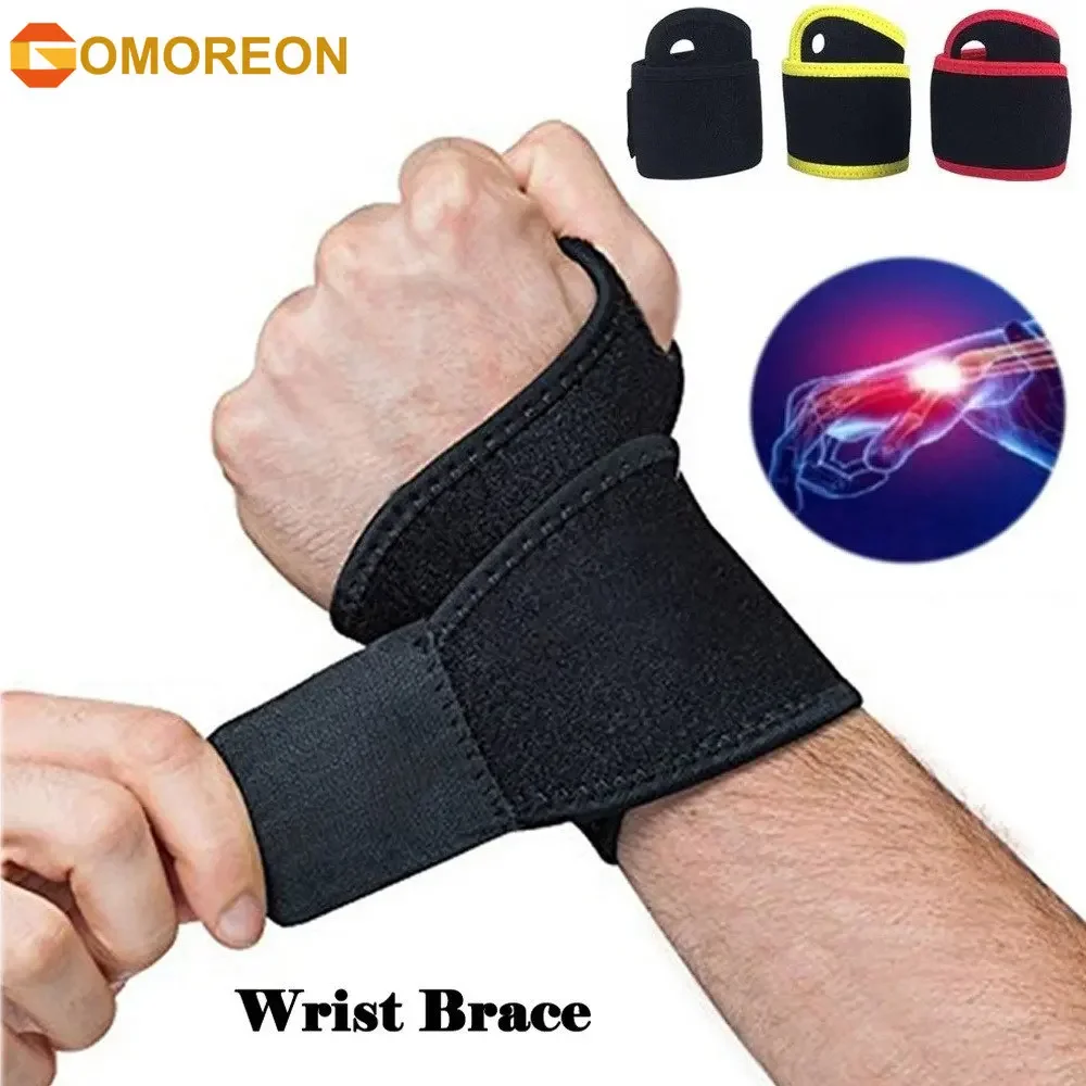 

GOMOREON 1Pcs Wrist Guard Band Brace Support Carpal Tunnel Pain Wraps Bandage Fitness Wristbands