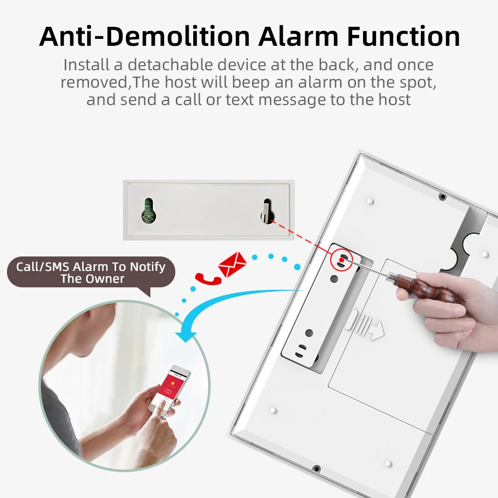 PG-107 Tuya Wireless WIFI GSM Home Burglar Alarm System IP Camera PIR Motion Sensor Door Sensor Security Alarm Kit APP Control - Image 5