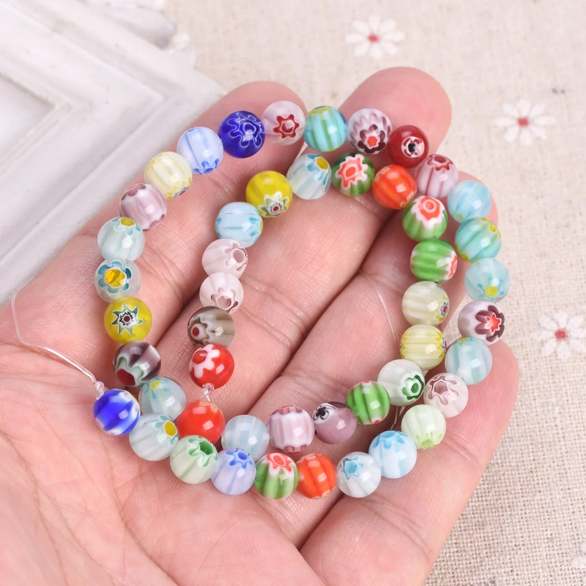 M33-2 【抜取り鑑別済み】 可笑しく インカローズ ブレスレット 【8mm珠】
