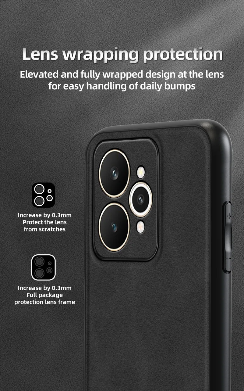 Matte Plain Leather Case with Built-in Metal Car Mount Holder