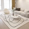 Nordic Style Living Room Decoration Plush Carpet Abstract Art Design Rugs for Bedroom Simple Line Soft Rug Home Thick Floor Mat 2