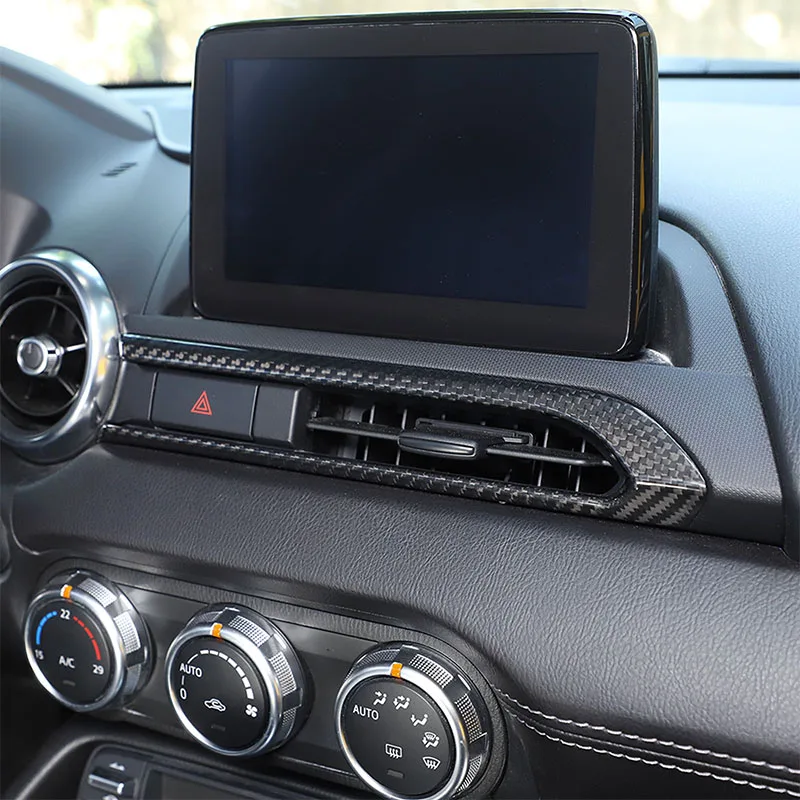 

For Mazda MX-5 2016-2023 Real Carbon Fiber Center Control Air Outlet Frame Cover Trim Sticker Car Accessories