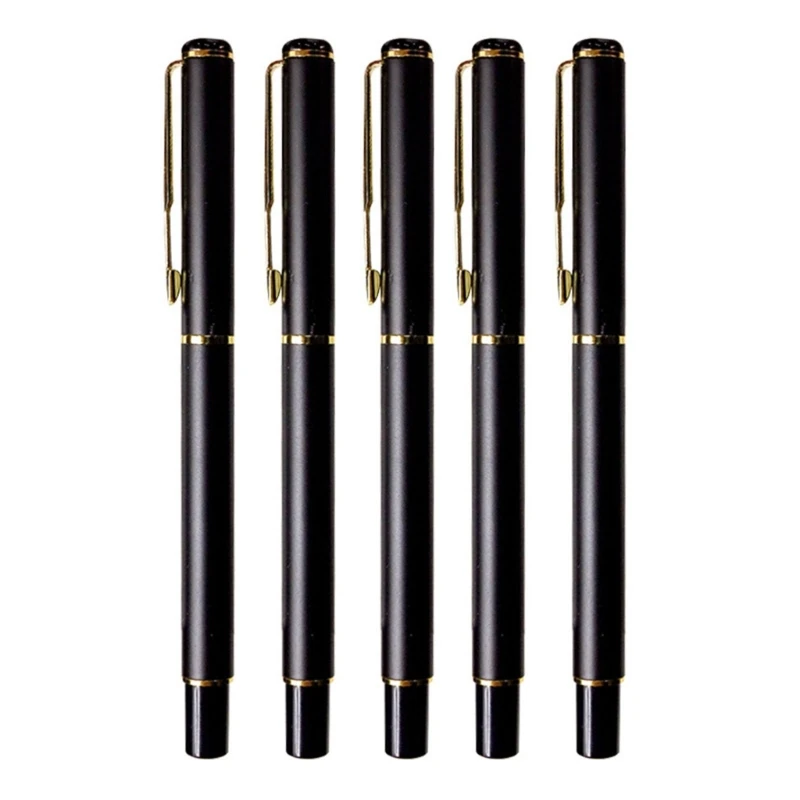 

5 Pcs/Set Fountain Pens Metal Signature Pens 0.5mm Ink Pens Business Pens Smooth Writing Pens School Office Supplies