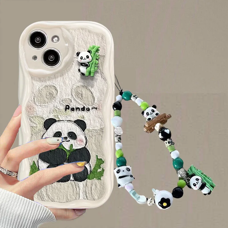 Pink Cat and Panda 3D Ears Cartoon Soft Phone Case