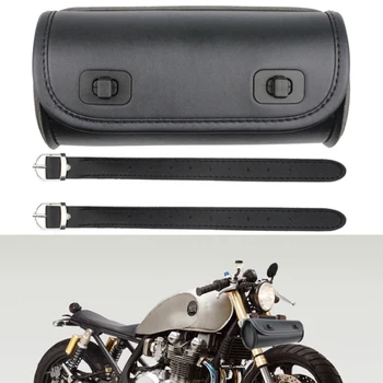 Borsa Porta Attrezzi Universale per Moto, Borsa da Manubrio per Forcella Anteriore, Borsa Laterale per Harley Chopper Bobber, Borsa da Coda a Barile