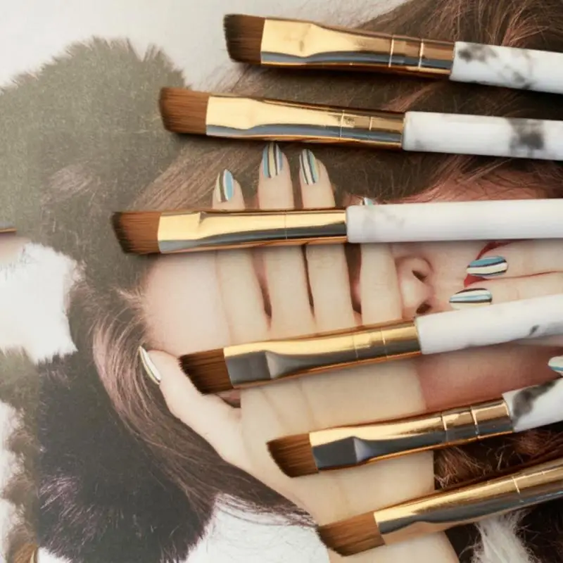 Marmo Kabuki Pennello Per Trucco Naso Ombra Blush Blending Eye Face Concealer Brush Testa Obliqua Strumento Cosmetico Bellezza