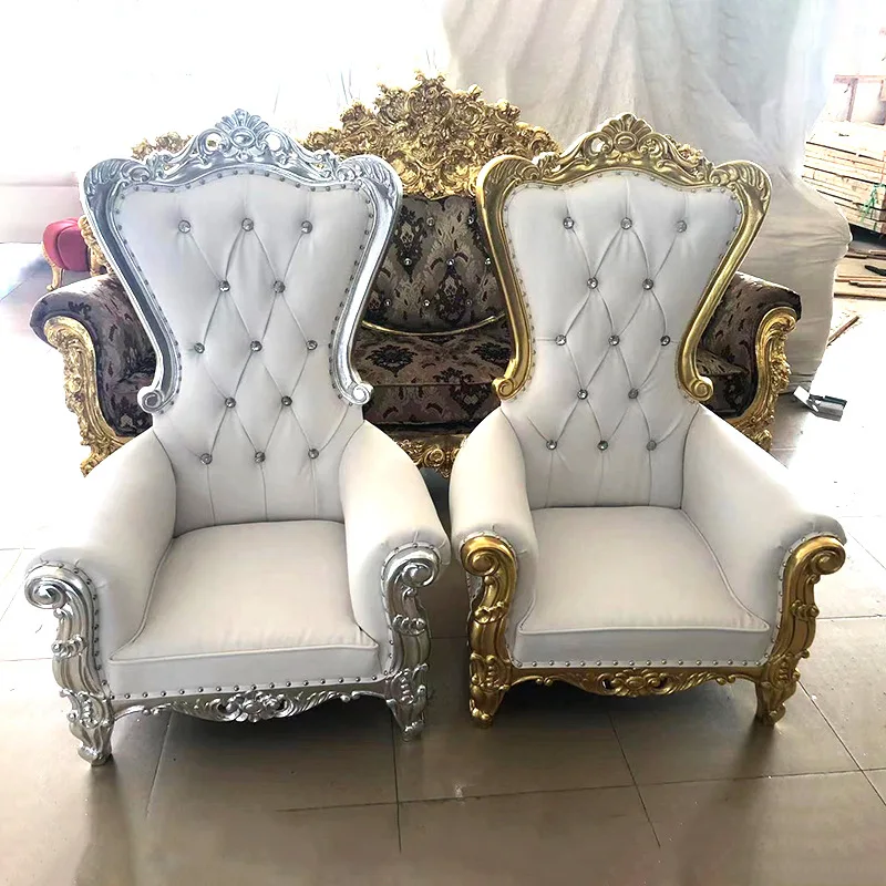 Wholesale Royal Children Kids High Back Wood Frame Cheap King Throne 2