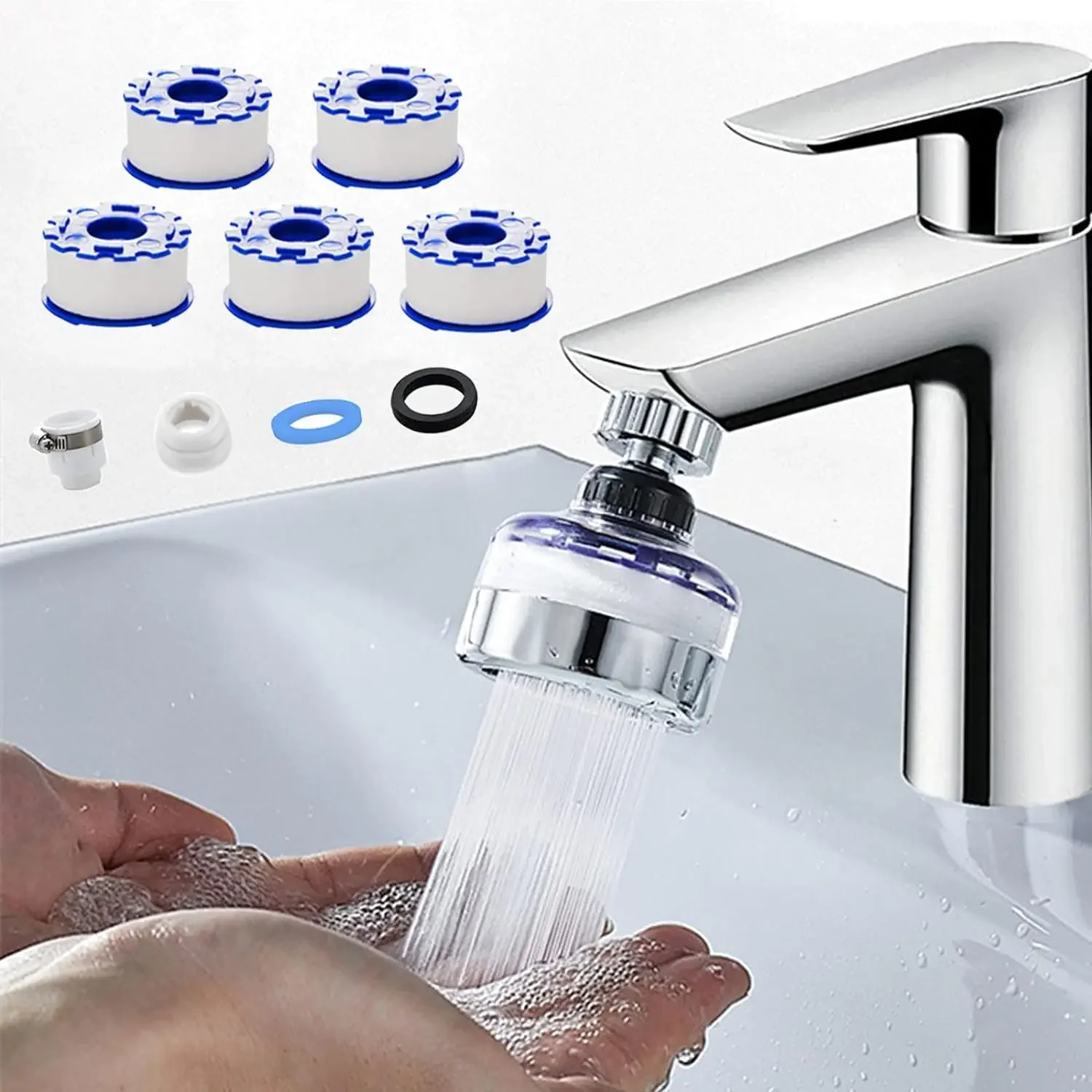Sink Water Filter Faucet Bathroom Faucet Filter 360° Rotating Faucet Filters Purifier Kitchen Tap Filtration Removes Chlorine