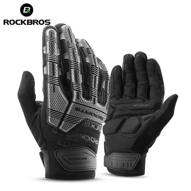 

ROCKBROS Tactical Gloves Touch Screen Riding Cycling Gloves MTB Gloves Thermal Warm Motorcycle Winter Autumn Bike offroad Gloves