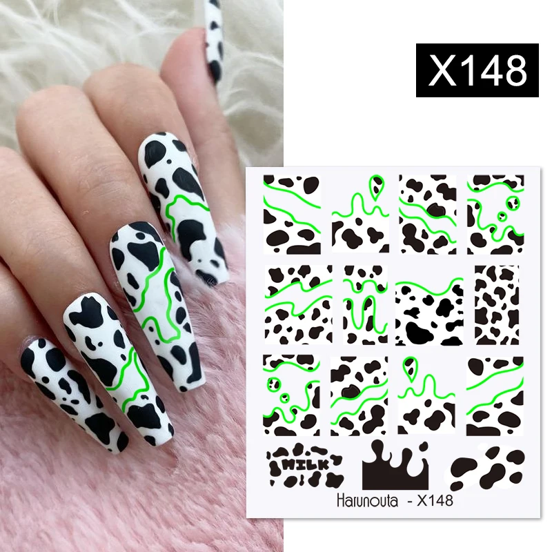 Nail Stickers Harunouta Royalblue Blooming Smoke Watercolor Stickers Press on Nails Marble Design Water Decals Golden Wave Drawing Nail Slider