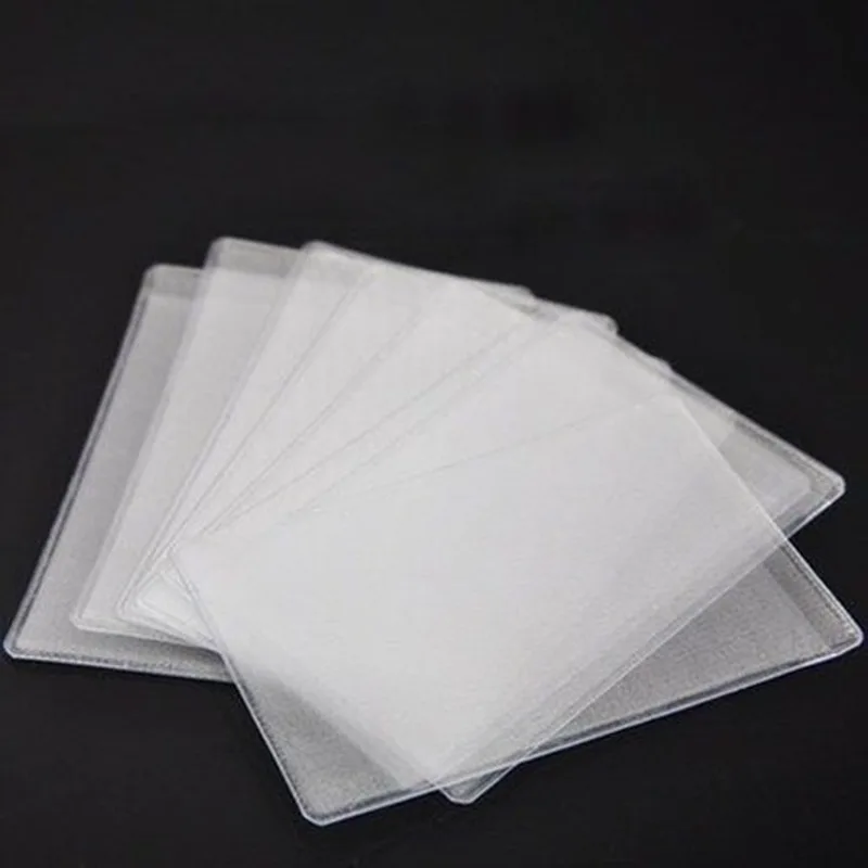 10pcs/lot 9.6*6cm IC ID Credit Bank Card Cover Case Bussiness Bus Pass Card Sleeve Bag Identity Cover Bag Protector