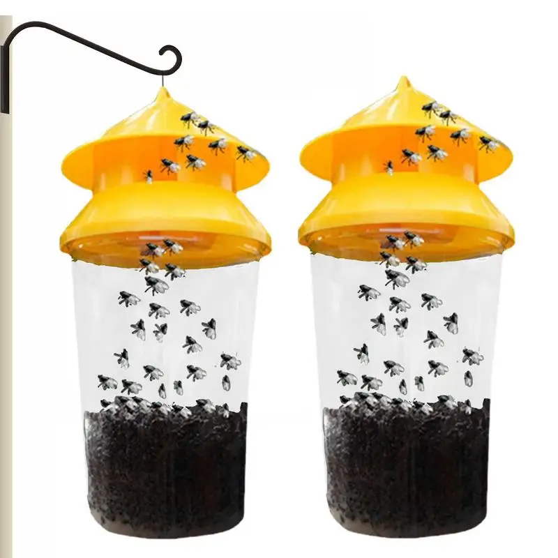 Fly Trap Outdoor Reusable Fly Trap Jar Stable Horse Bait Bags Flytraps For Camping Pastures Chicken Coops Barns