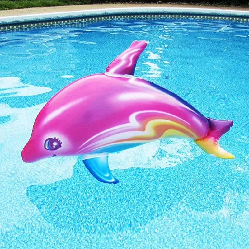 85cm Inflatable Dolphin Toys Summer Beach Swimming Pool Party Games Children Toy Inflatable Ride-ons Pool Floats Water Play Toys