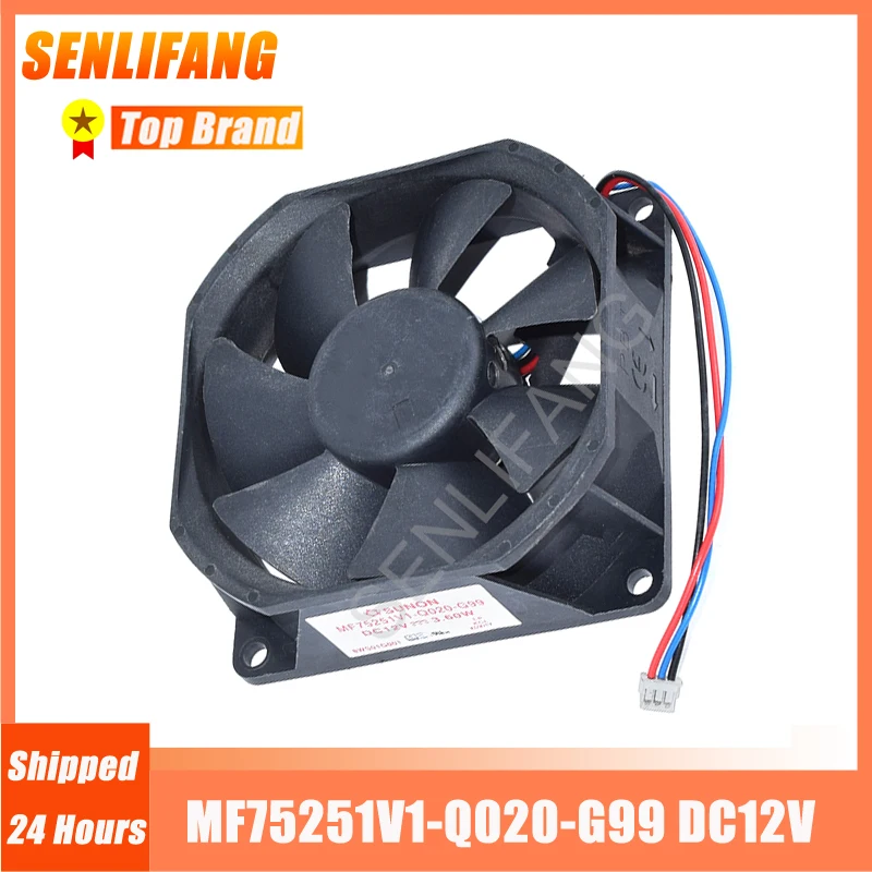 

New For SUNON MF75251V1-Q020-G99 7525 DC12V 3.6W 75x75x25mm Three Wires Projector Cooling Fan
