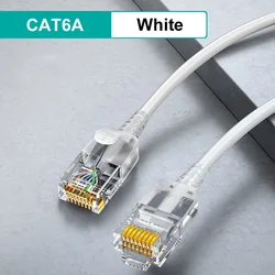 High-Speed Cat6A Ethernet Cable - Advanced Lan UTP Network Patch Cable for Internet and Gigabit Connection (White Ethernet Cable)