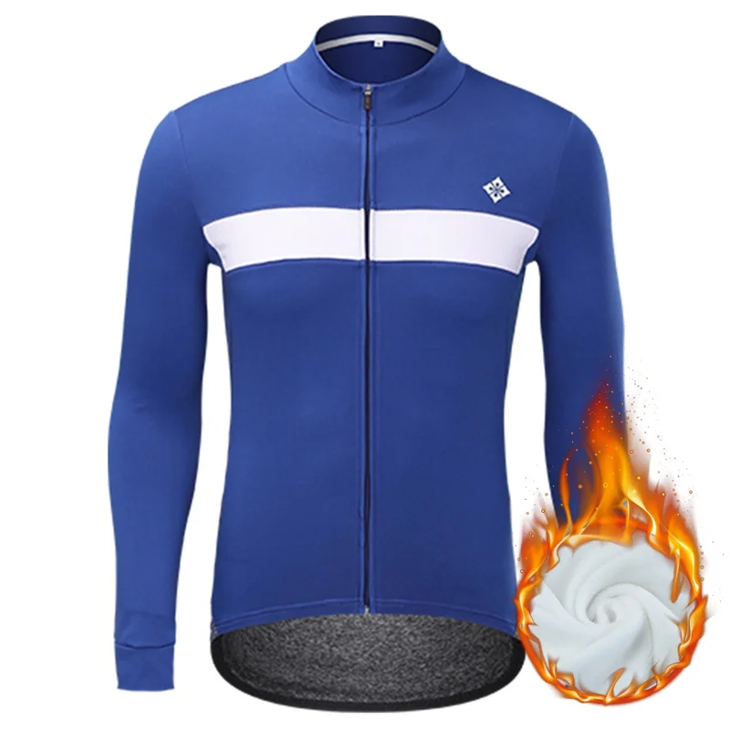 

Winter Fleece Riding Bicycle Jersey Solid Men Cycling Clothing Keep Warm Long Sleeve Bicycle Shirt