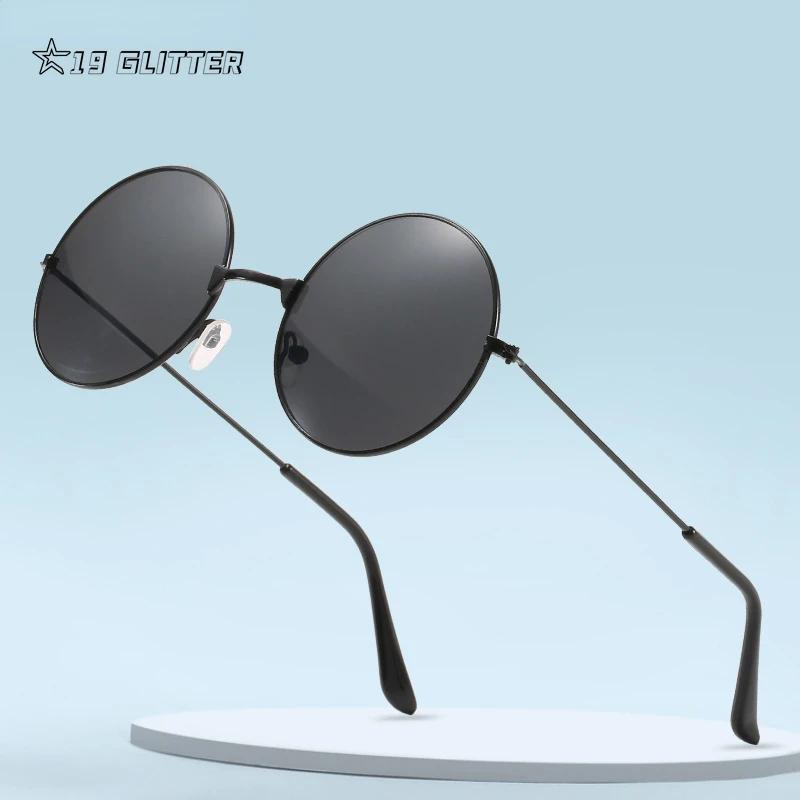 Occhiali Da Sole Rotondi Classici Punk In Metallo Donna Uomo - Foto 4