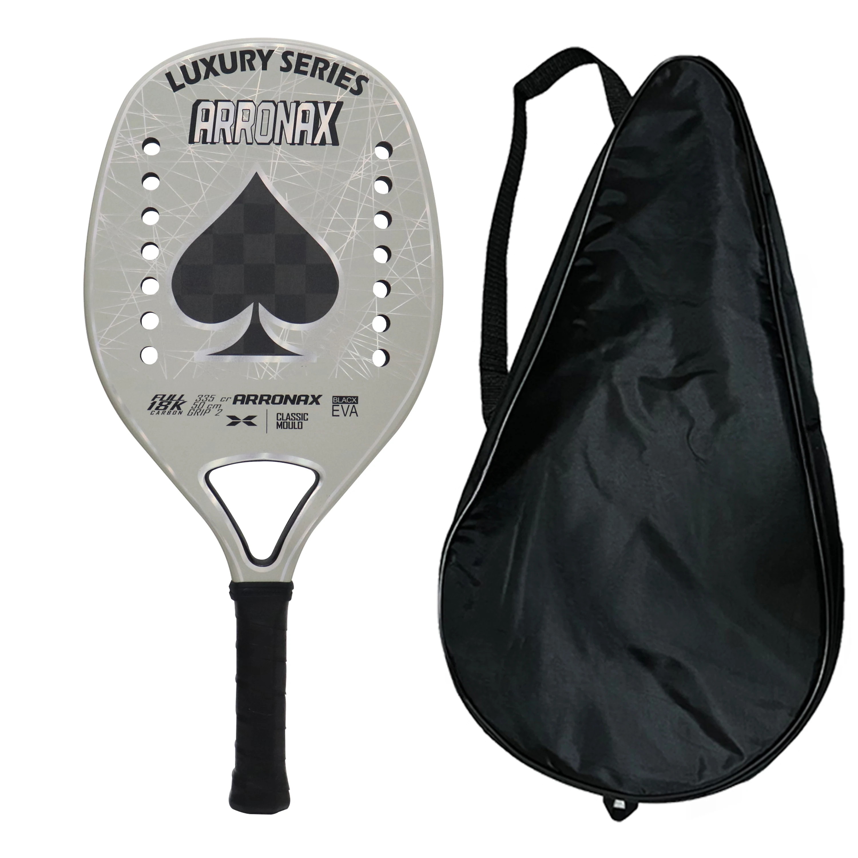 

In Stock 18K Full Carbon Fiber Rough Surface Beach Tennis Racket With Cover Bag 2023