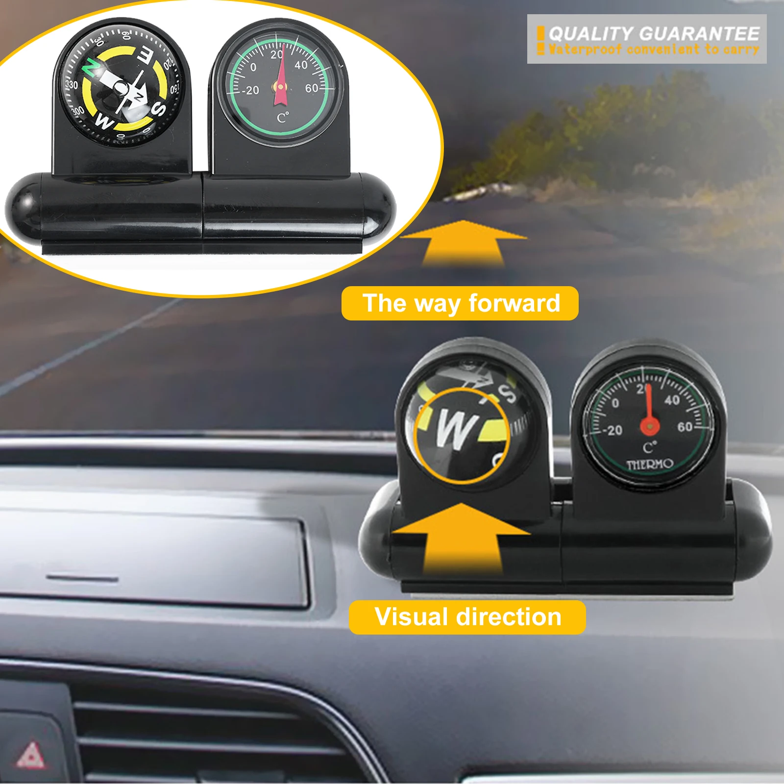 Outdoor Adjustable Navigation Dashboard Compass Level For Car Auto Cycling Hiking Direction Pointing Guide Ball Shaped Compass