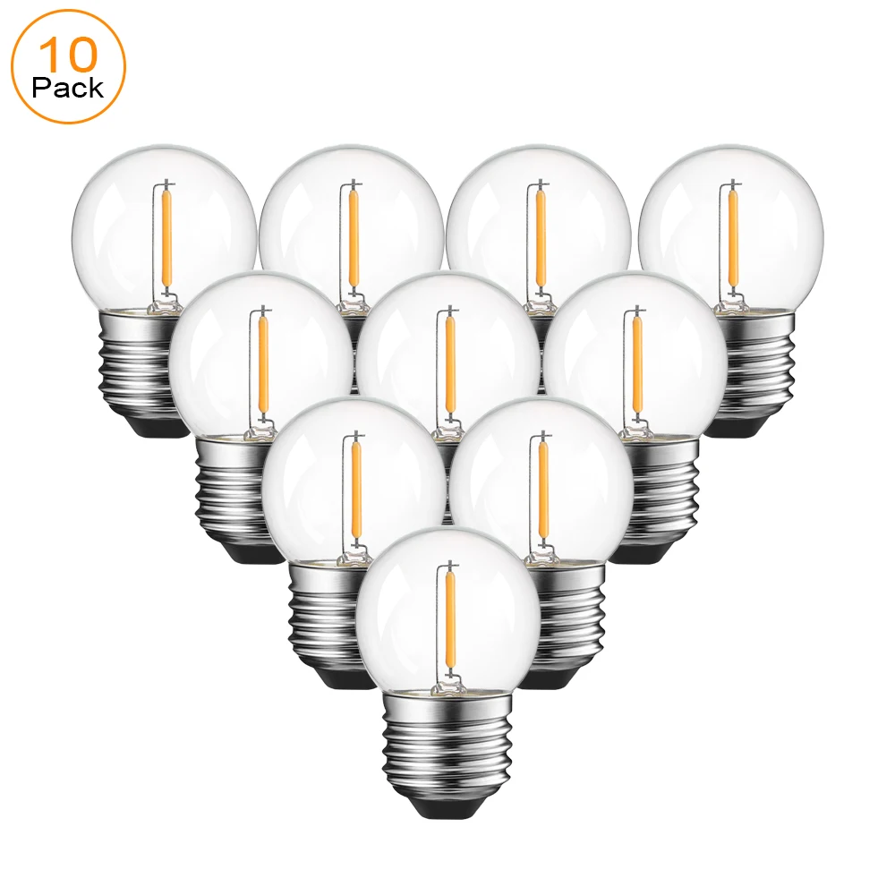 1W G14 G45 E26 Soft White 2700K Energy Saving 10-Pack Small LED Night Light  Bulbs - 1W G14 G45 E26 Base 2700K Soft White Scentsy Light Bulbs, image size:1000x1000